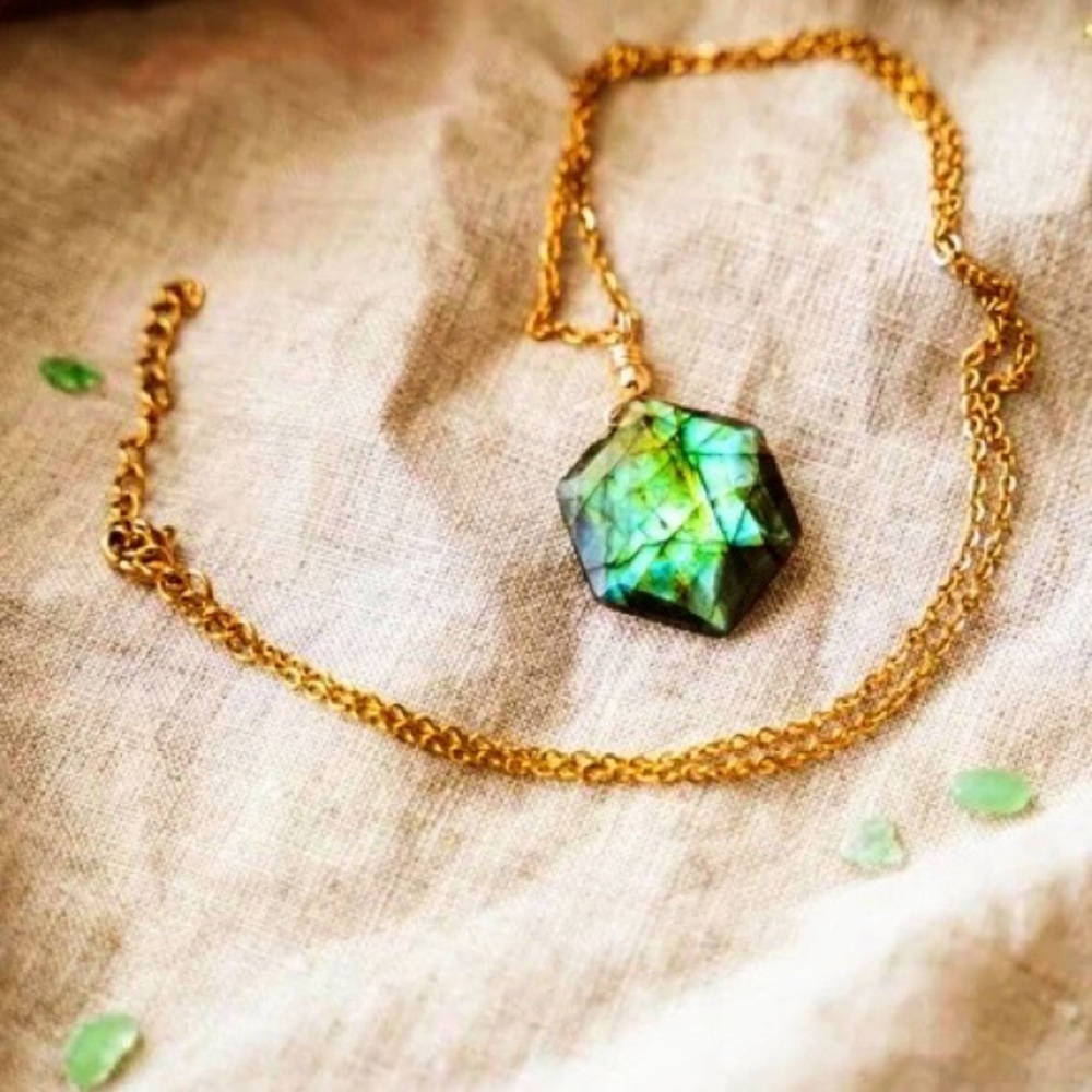 “the Spring Bloom” Labradorite Crystal Necklace